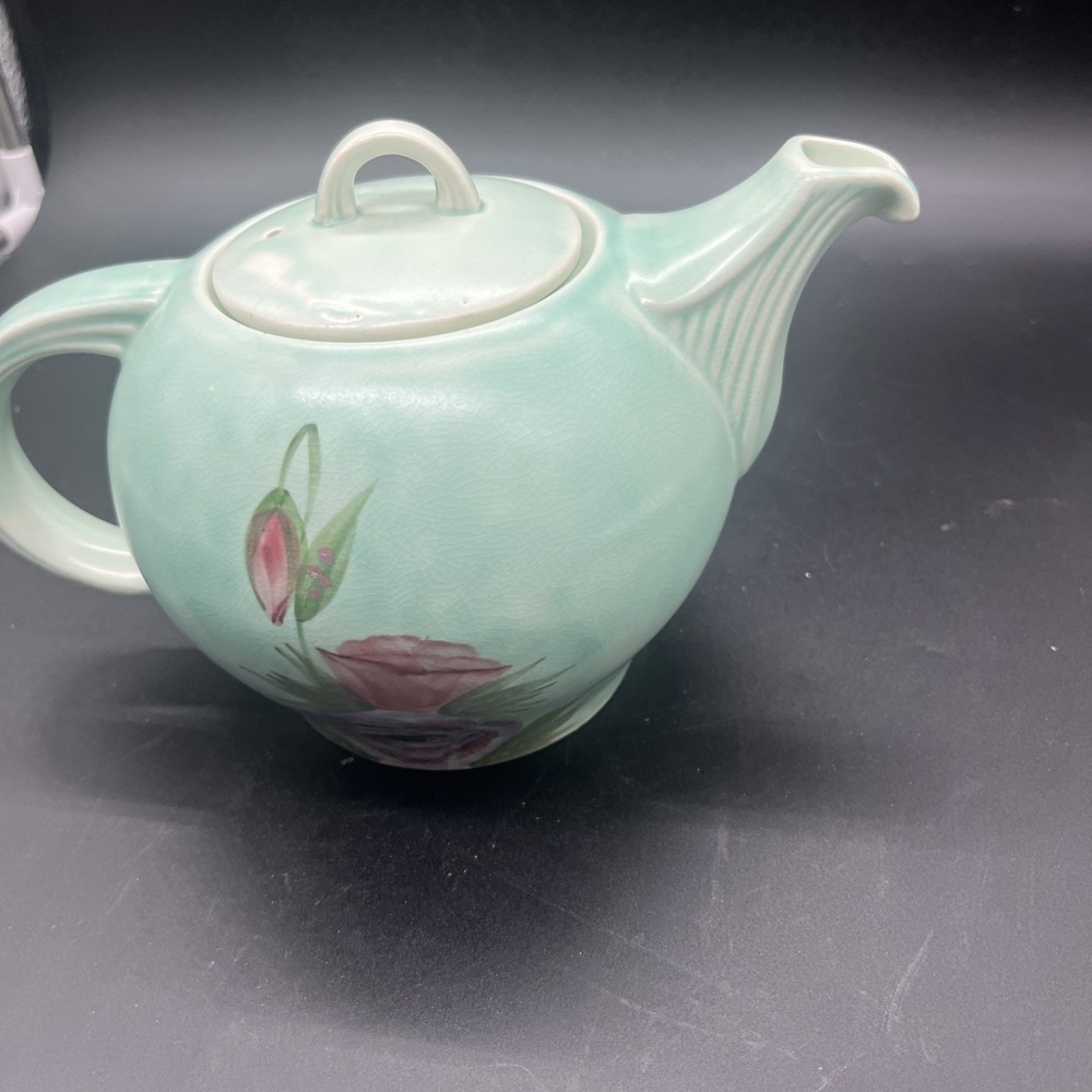 Vintage E Radford Pottery Hand Painted Floral Teapot England Art Deco Shape 340 - Picture 4 of 16